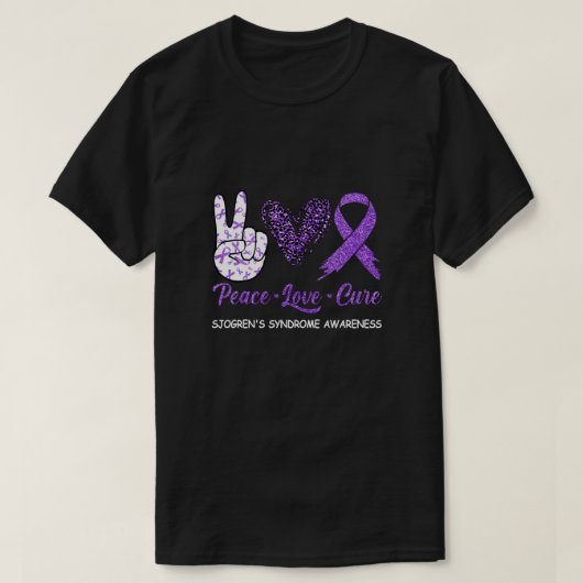 Sjogrens Syndrom Bewusstsein Frieden Liebe Heilung T-Shirt (Design vorne)