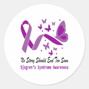 Sjogrens-Syndrom Butterfly-Unterstützung Purp Runder Aufkleber