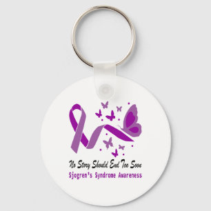 Sjogrens-Syndrom Butterfly-Unterstützung Purp Schlüsselanhänger
