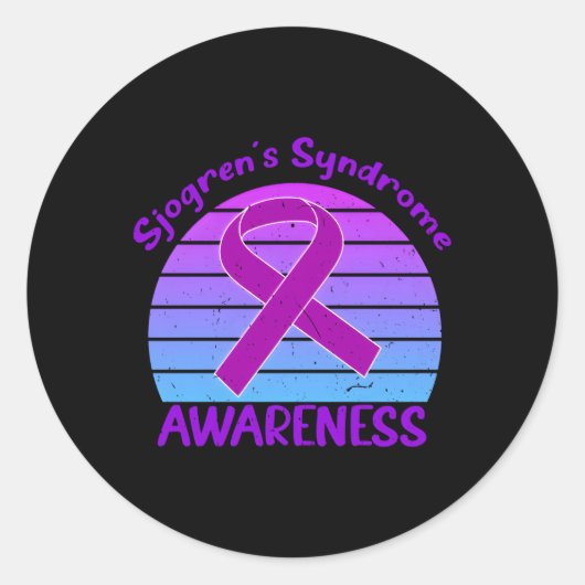 Sjogrens Syndrome Awareness Lila Ribbon Sjogren' Runder Aufkleber (Vorderseite)