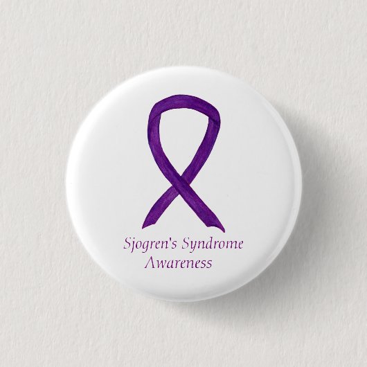 Sjogrens Syndrome Awareness Ribbon Custom Art Butt Button (Vorderseite)