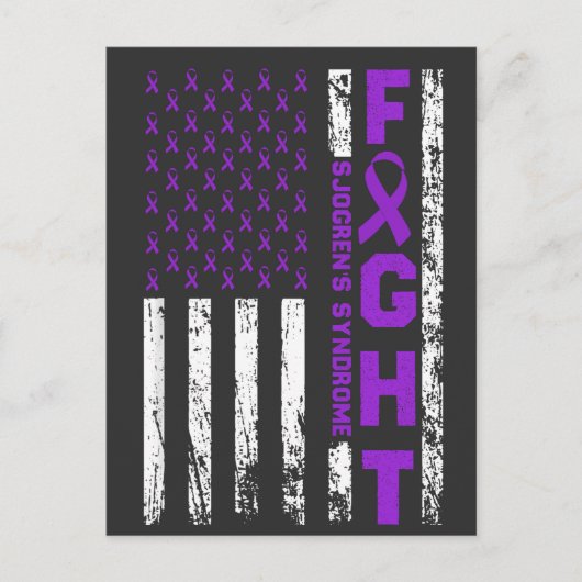 Sjogren's Syndrome Ribbon Fight US Flag Postkarte (Vorderseite)