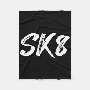 Sk8 Lustiges Skateboard Skate Skateboarding Skater Fleecedecke