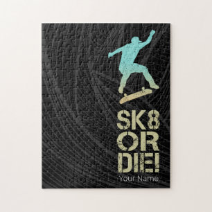 Sk8 oder Die! Olli Skater Vintag für Skateboarder Puzzle