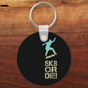 Sk8 Or Die! Olli Skater Vintage Für Skateboarder Schlüsselanhänger