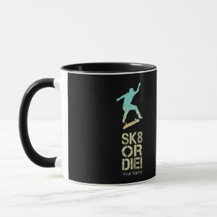 Sk8 Or Die! Olli Skater Vintage Für Skateboarder Tasse