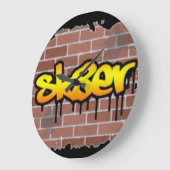 SK8er Wall Clock Große Wanduhr (Winkel)