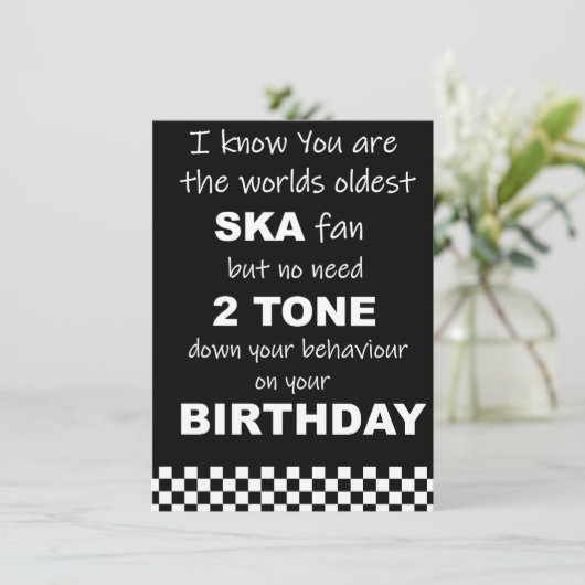 SKA Geburtstagskarte Spaß Karte (Stehend Vorderseite)