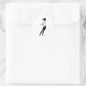 Ska Music Girl Runder Aufkleber (Tasche)