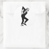 SKA Music Guy Dancing - ska Music Runder Aufkleber (Tasche)