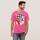 Ska Music Punk Reggae Retro Black Red Checkerboard T-Shirt (Vorne ganz)