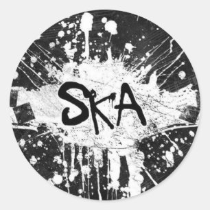 Ska-Musik karierte alte Schule Punkrock 80er  Runder Aufkleber