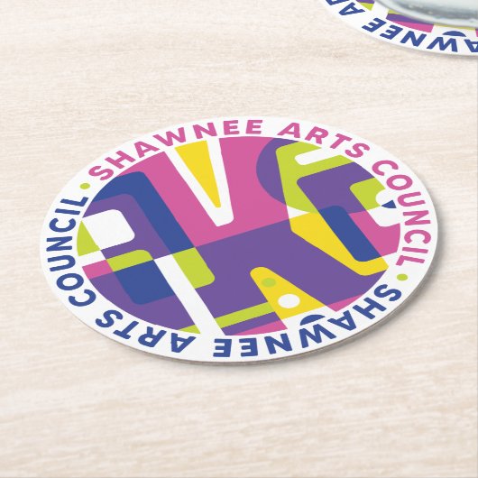 SKA Round w Arts Council Runder Pappuntersetzer (Angewinkelt)