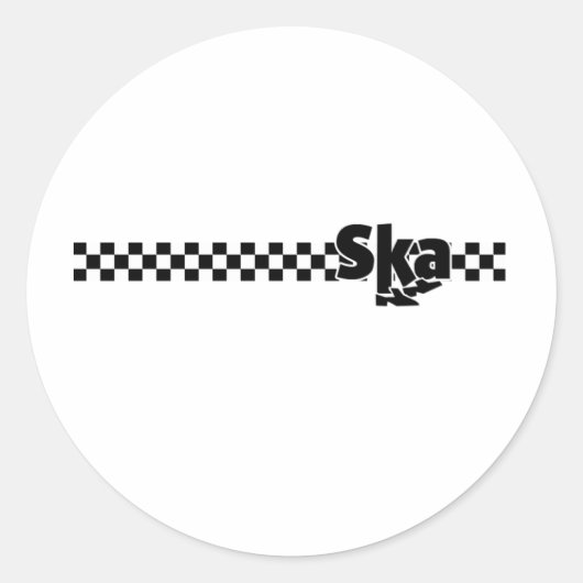 SKA Tanzfüße mit Schachbrettern Runder Aufkleber (Vorderseite)