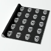 Ska Totenkopf mit Hut Jazz Musikstil Geschenkpapier (Ungerollt)