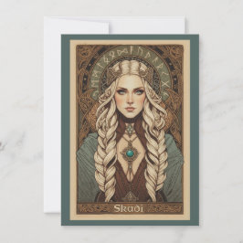 Skadi Norse Goddess Art Flat Thank You Card Dankeskarte