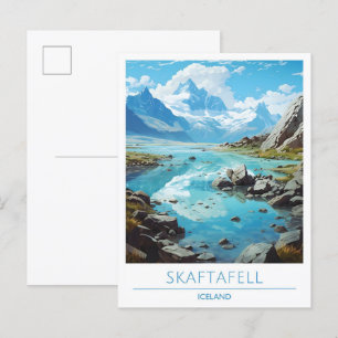 Skaftafell Island Vintage Reise Postkarte