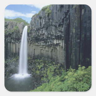Skaftafell-Nationalpark, Svartifoss-Wasserfall, Quadratischer Aufkleber