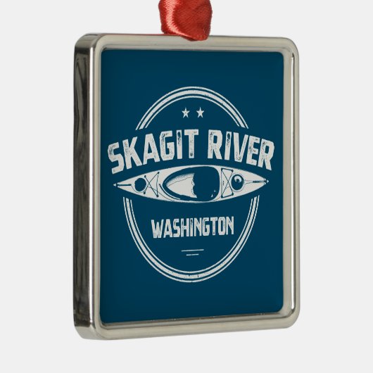Skagit River Washington Kayaking Ornament Aus Metall (Rechts)