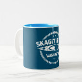 Skagit River Washington Kayaking Zweifarbige Tasse (Vorderseite Links)