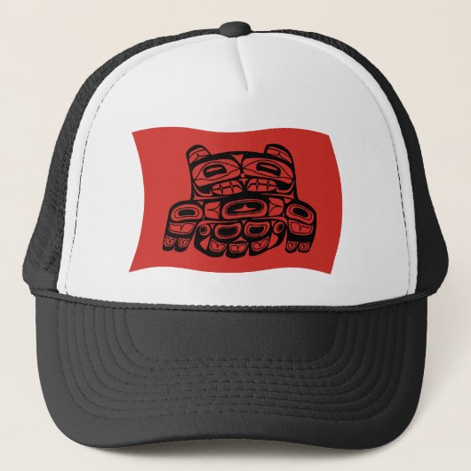 Skagit Stamm Flag Hat Truckerkappe (Vorderseite)