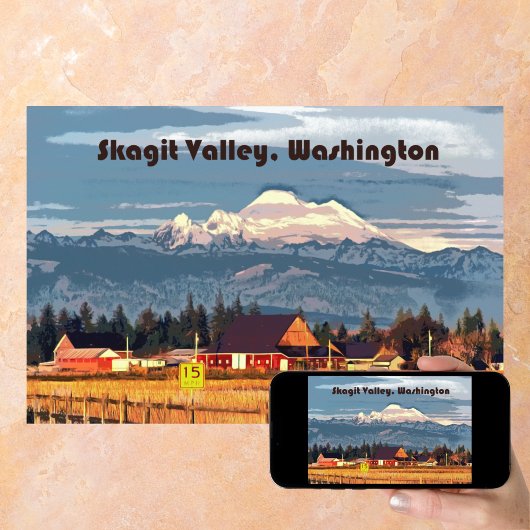 Skagit Valley WA Farm Mount Baker Travel Poster