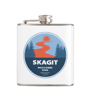Skagit Wild und Landschaftlicher Fluss Washington Flachmann