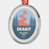 Skagit Wild und Landschaftlicher Fluss Washington Ornament Aus Metall (Links)