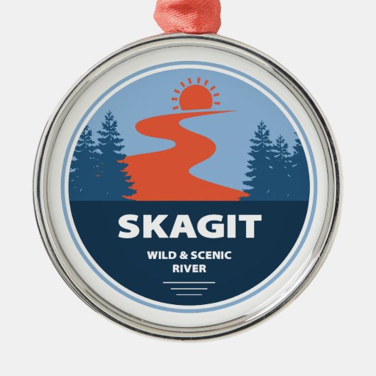 Skagit Wild und Landschaftlicher Fluss Washington Ornament Aus Metall (Vorne)