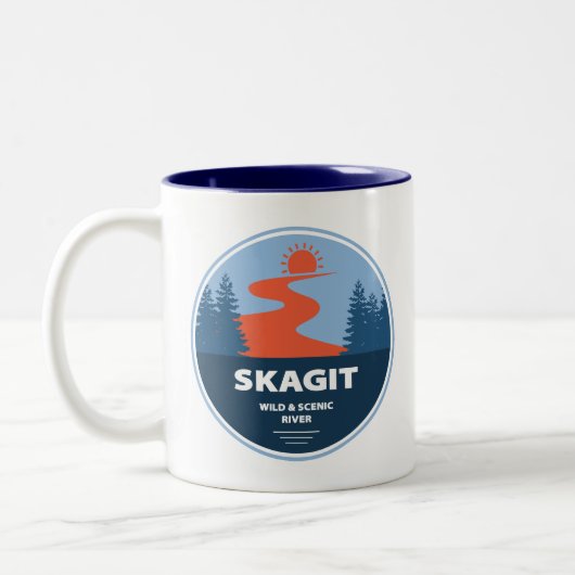 Skagit Wild und Landschaftlicher Fluss Washington Zweifarbige Tasse (Links)