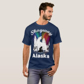 Skagway Alaska Aurora Borealis Bear Orca T-Shirt (Vorne ganz)