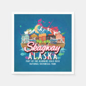 SKAGWAY ALASKA HISTORISCHE GOLD RUSH STADTDECOUPAY SERVIETTE (Vorderseite)