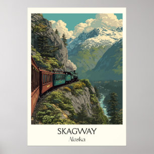 Skagway Alaska White Pass Eisenbahn Poster