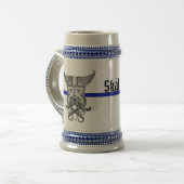 Skal Viking - dünnes Blue Line Bierglas (Vorderseite Links)