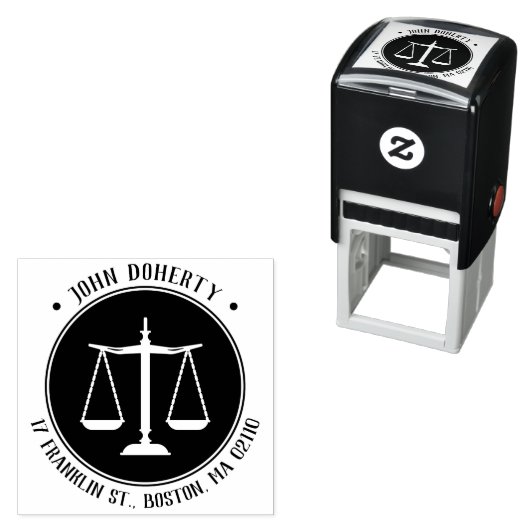 Skala des Justizsymbols | Round Address Permastempel (Beispiel)