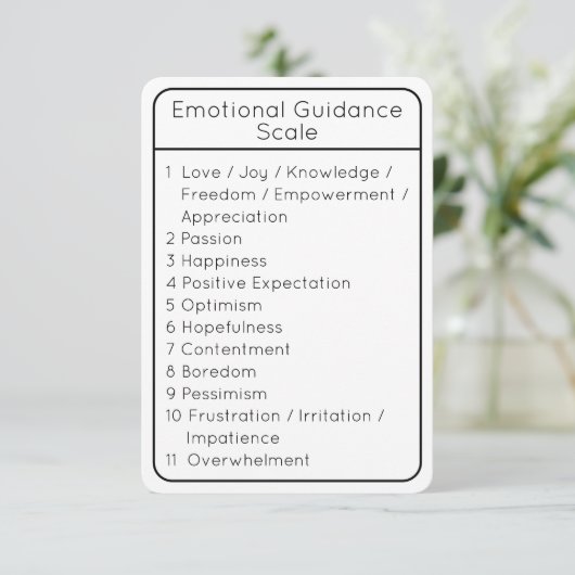 Skala für die emotionale Ausrichtung weiße, zweise Einladung (Stehend Vorderseite)