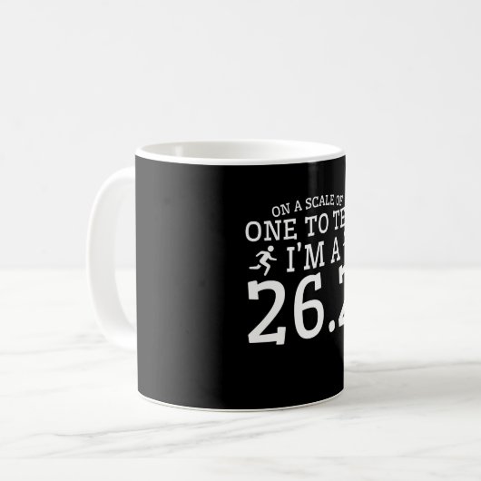 Skala von einer bis Läufer des Marathon-zehn 262 Kaffeetasse (Vorderseite Links)