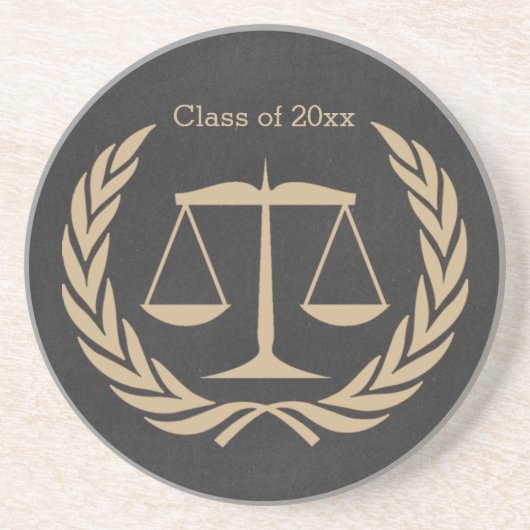 Skalen des Gerechtigkeits- und Lorbeer-Blätter Untersetzer (Vorne)