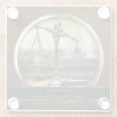 Skalen von Gerechtigkeit | Personalizable Glasuntersetzer (Rückseite)