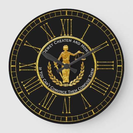 Skalen von Gerechtigkeit personifizieren Große Wanduhr (Vorderseite)