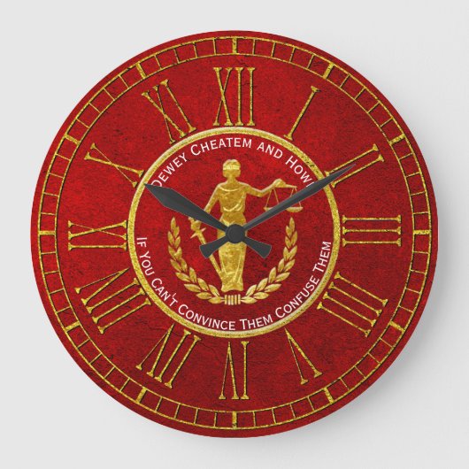 Skalen von Gerechtigkeit personifizieren Große Wanduhr (Vorderseite)