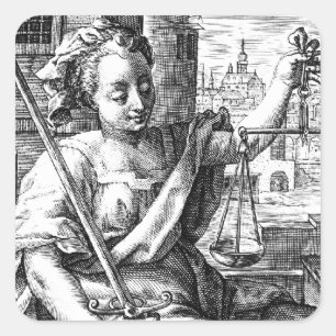 Skalen von Gerechtigkeit Quadratischer Aufkleber