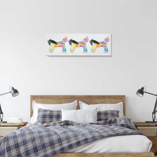 SKALIERBARE BREITE FORMAT Pop Art PONIES Leinwanddruck (Insitu (Schlafzimmer))