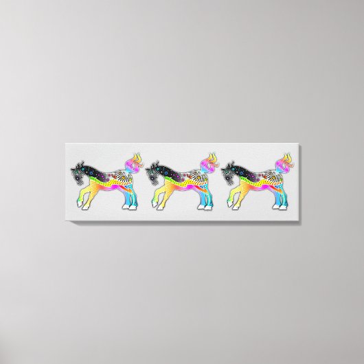 SKALIERBARE BREITE FORMAT Pop Art PONIES Leinwanddruck (Vorderseite)