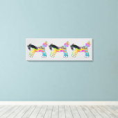 SKALIERBARE BREITE FORMAT Pop Art PONIES Leinwanddruck (Insitu (Holzboden))
