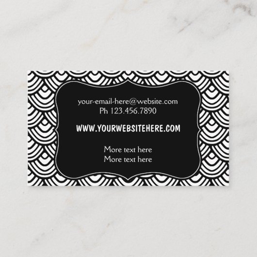 Skalierbare Muster Schwarz und Weiß Visitenkarte (Rückseite)