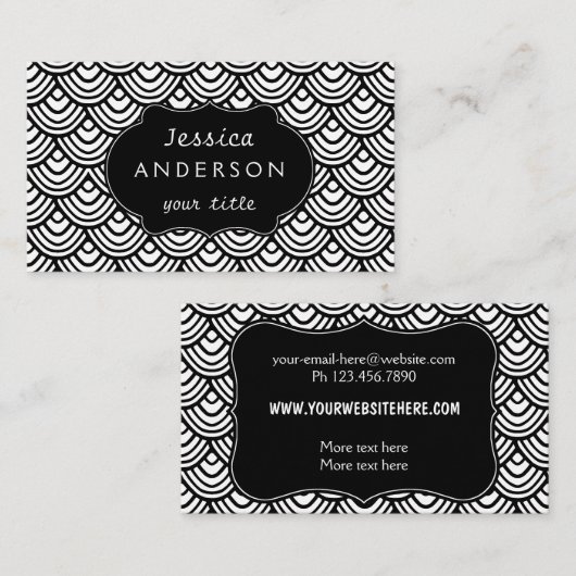 Skalierbare Muster Schwarz und Weiß Visitenkarte (Vorne/Hinten)