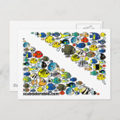 Skalierbare Taucherabwärtsflagge Postkarte (Vorne/Hinten)