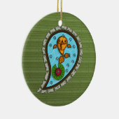 Skaliert das Goldfisch-Ornament Keramikornament (Rechts)