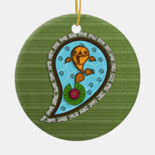 Skaliert das Goldfisch-Ornament Keramikornament (Vorne)
